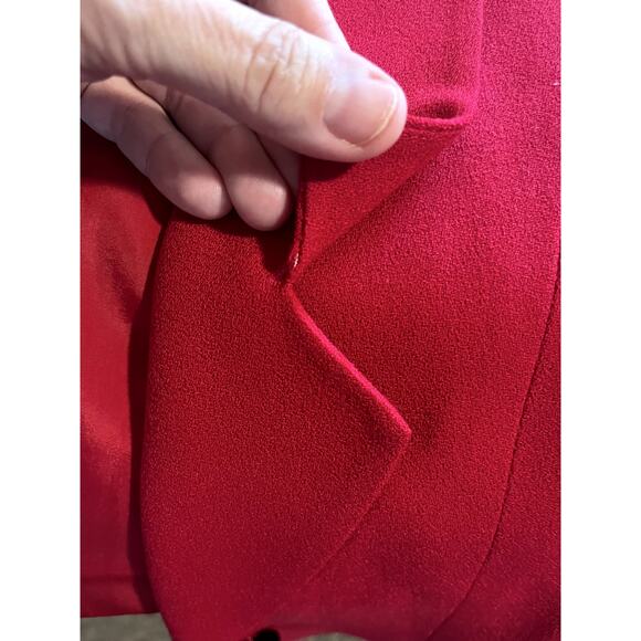 Christian Dior Vintage Red Wool Crop Blazer Size 2 - Picture 14 of 16